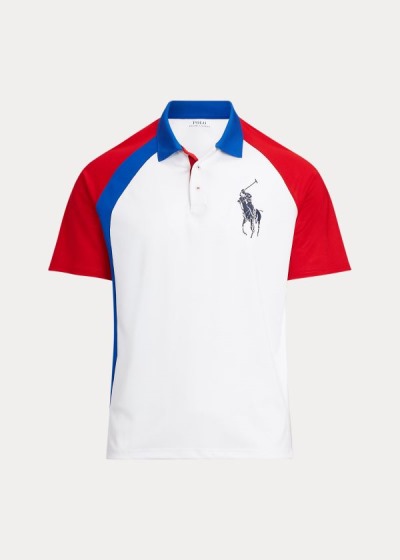 Camisa Polo Polo Ralph Lauren Hombre Blancos / Multicolor - Big Pony Tech Piqué - JOSDA5134